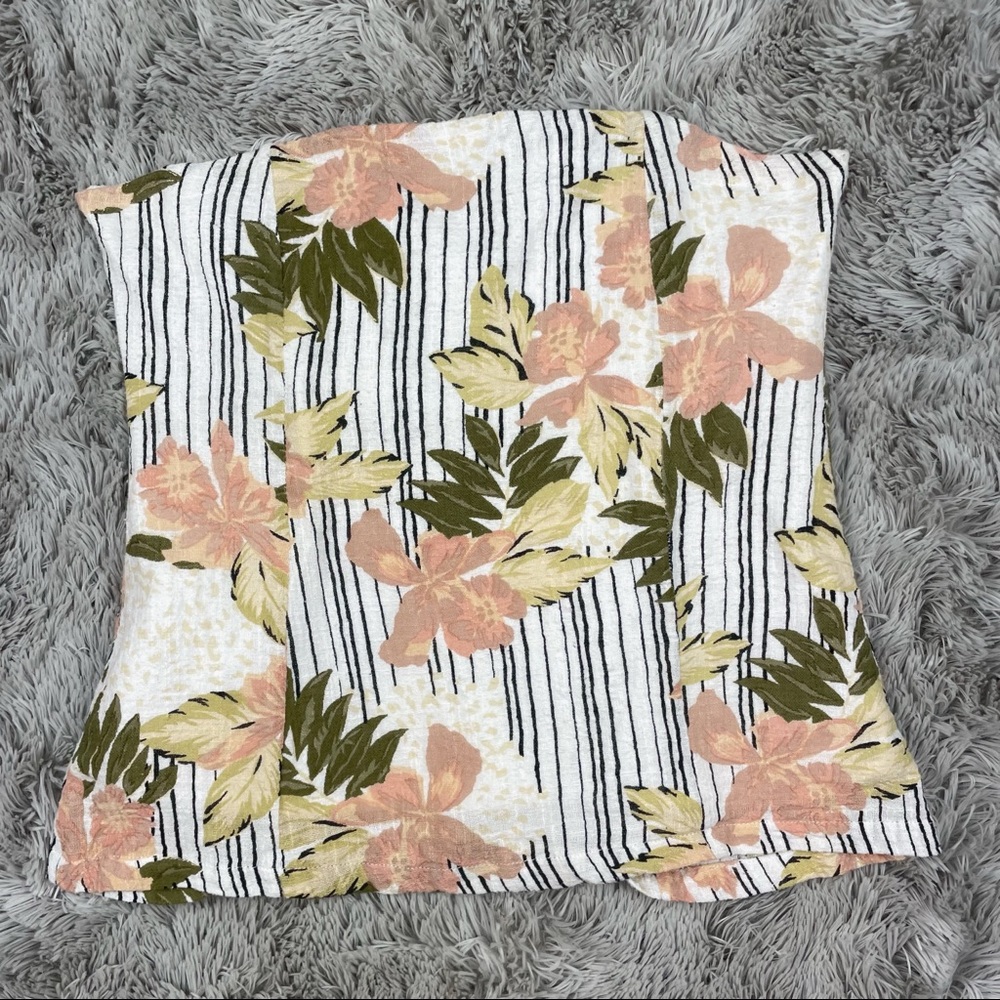 Zulu & Zephyr Reef Print Bodice Strapless Top Size Small